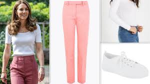 white T-shirt with pink jeans